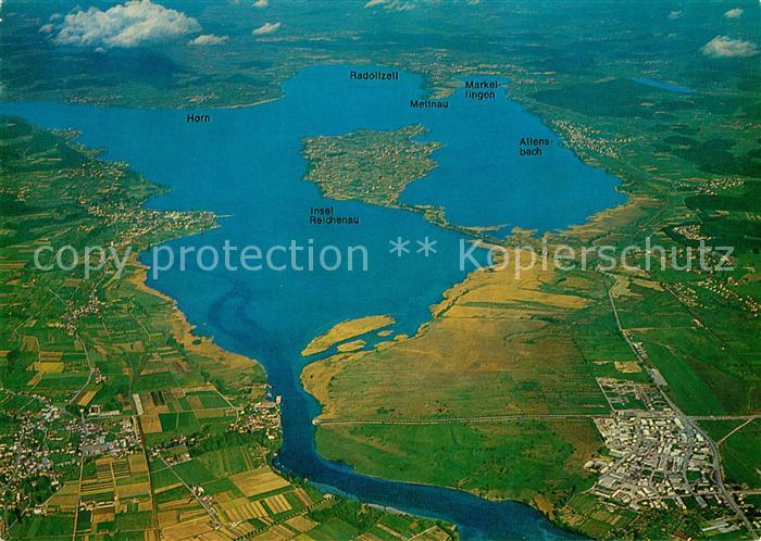 Konstanz Bodensee Fliegeraufnahme mit Reichenau und Radolfzell