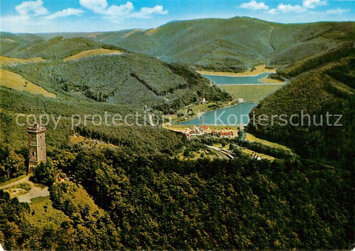 Bad Lauterberg Bismarckturm mit Odertalsperre Fliegeraufnahme