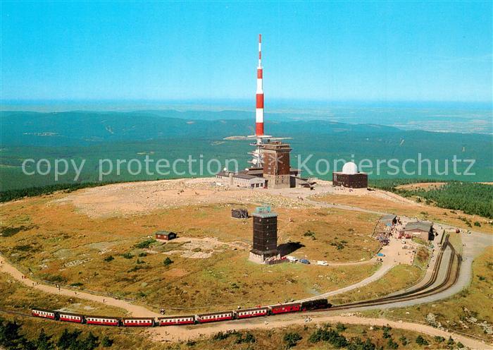 Brocken Harz Harzer Schmalspurbahn Fernmeldeeinrichtungen Fliegeraufnahme