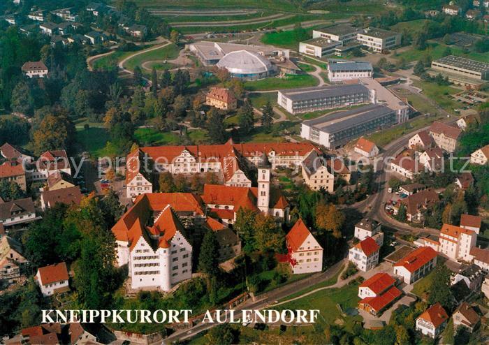 Aulendorf Fliegeraufnahme mit Schloss Klinik und Schwaben Therme
