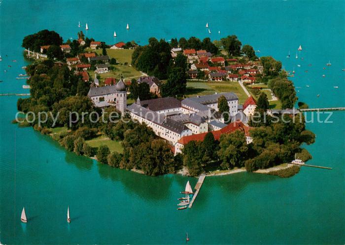 Fraueninsel Chiemsee Abtei Frauenwoerth Fliegeraufnahme