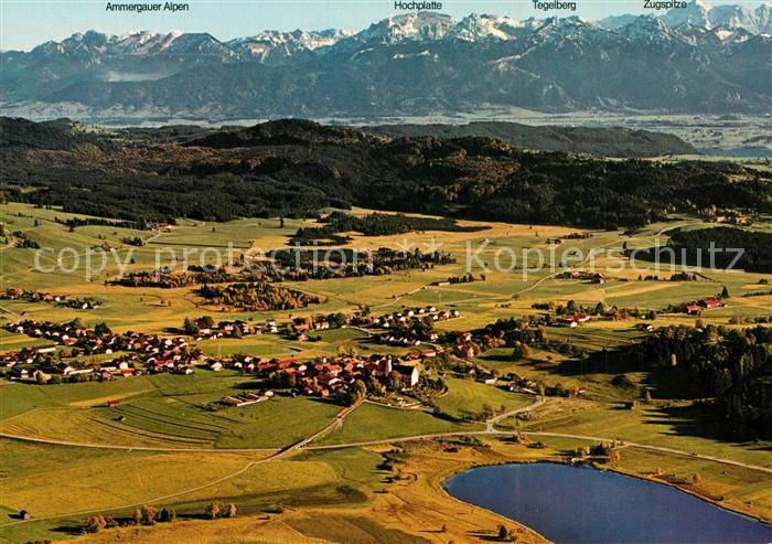 Seeg Fliegeraufnahme mit Ammergauer Alpen