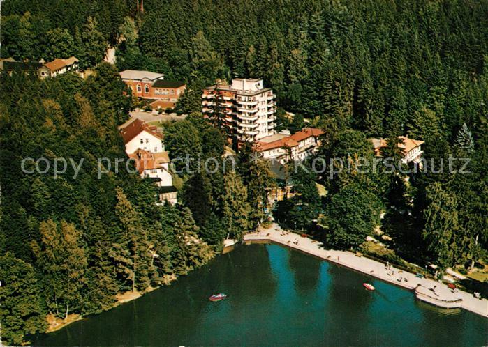 Bad Sachsa Harz Schmelzteich mit Parkhotel Fliegeraufnahme