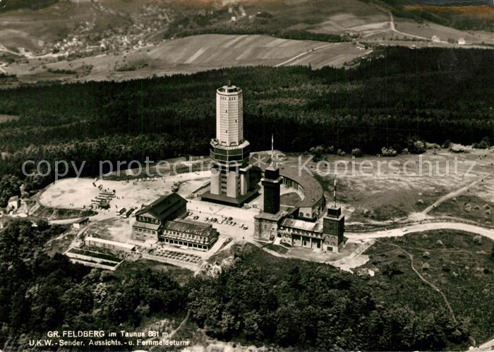 Grosser Feldberg Taunus Fliegeraufnahme UKW Sender Aussichts Fernmeldeturm