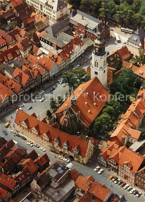 Celle Niedersachsen Fliegeraufnahme Rathaus Stadtkirche