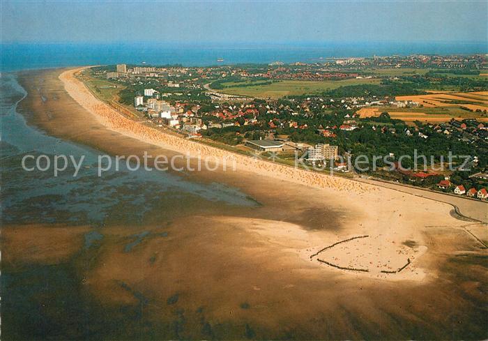 Cuxhaven Duhnen Nordseebad Fliegeraufnahme FKK Strand Nackeduhnen