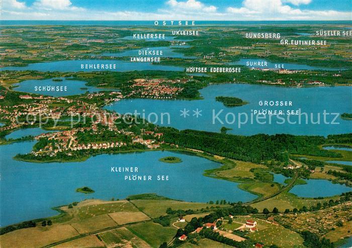 Schleswig Holstein Fliegeraufnahme Seenpanoramakarte
