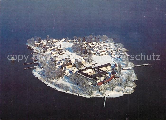 Frauenchiemsee Fliegeraufnahme Winter
