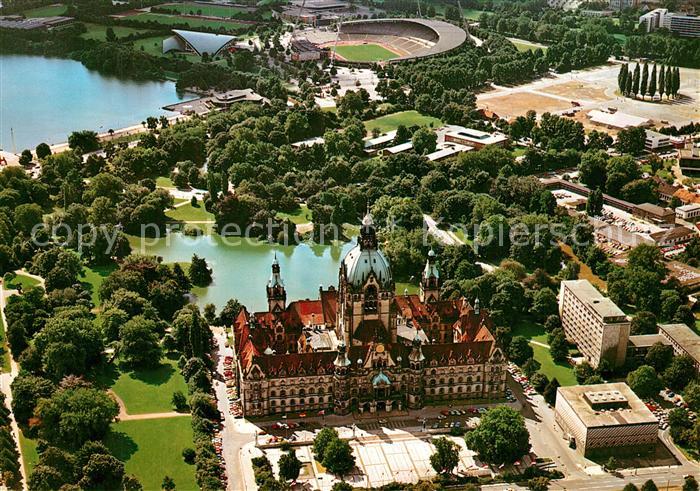 Hannover Fliegeraufnahme Neues Rathaus Sportzentrum