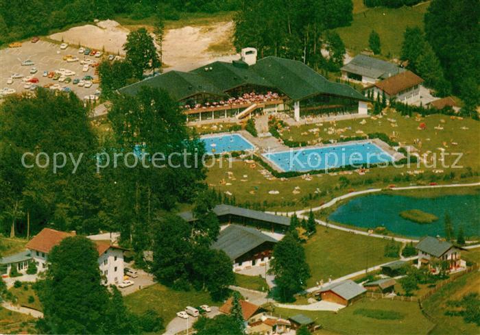 Grainau Fliegeraufnahme Hallenbad beheiztes Freibad Musikpavillon
