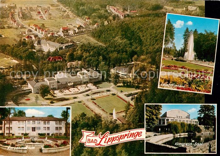 Bad Lippspringe Fliegeraufnahme Leuchtfontaen Kursanatorium Kongress Saal
