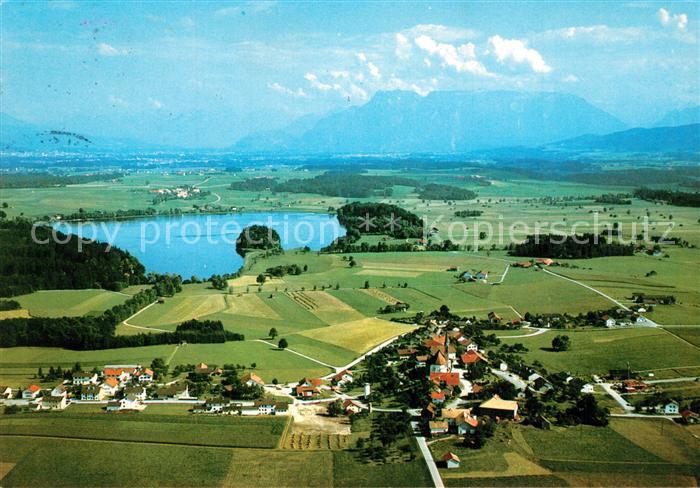 Leobendorf Salzach Abtsdorfer See und Untersberg Alpen Fliegeraufnahme