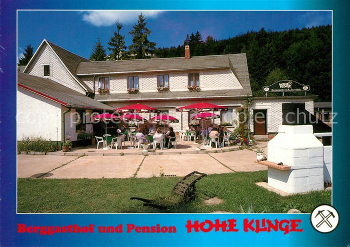 Trusetal Berggasthof Pension Hohe Klinge Terrasse Grill