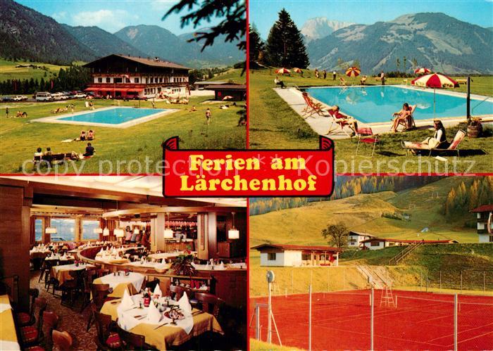 Erpfendorf Gasthof Laerchenhof Swimming Pool Tennisplatz Alpen
