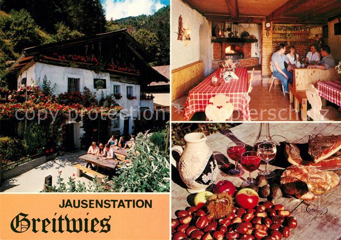 Lana Meran Jausenstation Greitwies Gaststube Vesperplatte