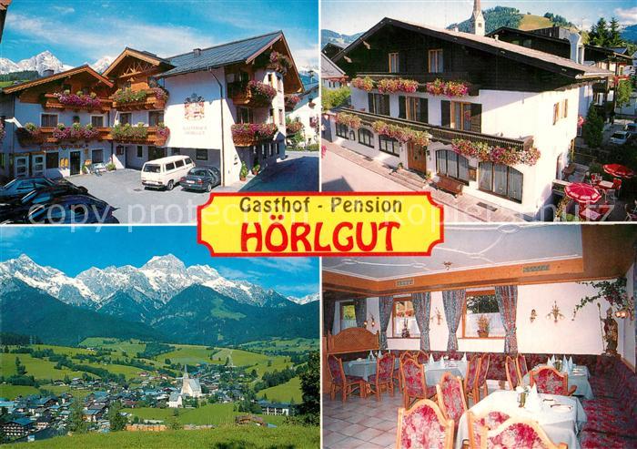 Maria Alm Steinernen Meer Gasthof Pension Hoerlgut Gesamtansicht mit Alpenpanora