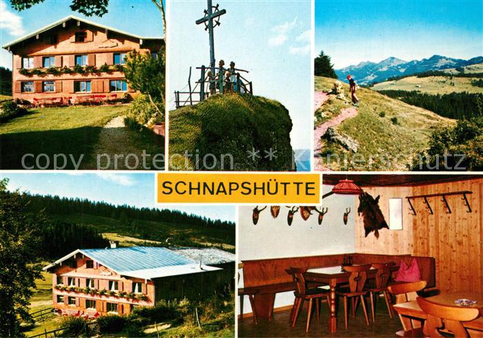 Riefensberg Schnapshuette Kojenhuette Gipfelkreuz Landschaftspanorama Bregenzerw