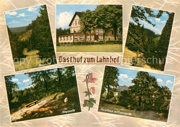 Lahnhof Gasthof zum Lahnhof Landschaftspanorama Lohntal Ilsetal Siegquelle Forst