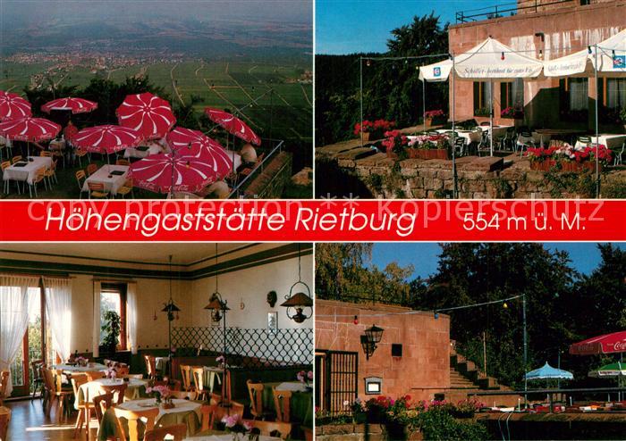 Rhodt Rietburg Hoehengaststaette Rietburg Restaurant Terrasse Fernsicht
