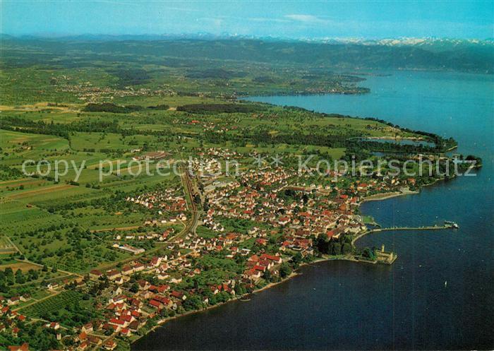 Langenargen Bodensee Alpenblick Fliegeraufnahme