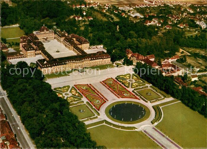 Ludwigsburg Wuerttemberg Schloss mit Gartenschau Bluehendes Barock Fliegeraufnah