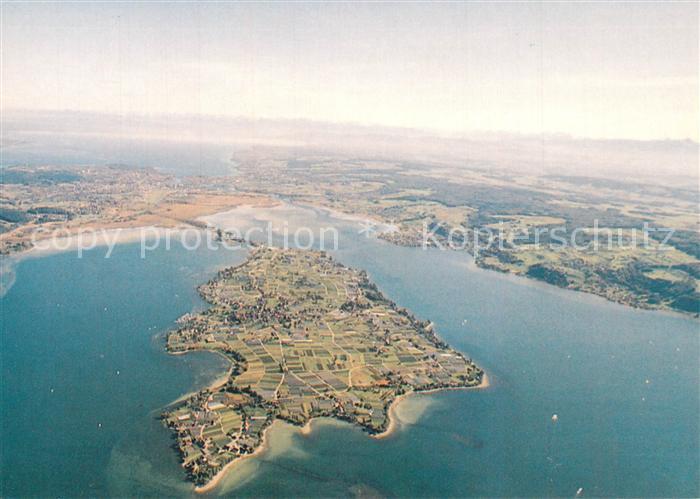 Insel Reichenau von Westen Fliegeraufnahme