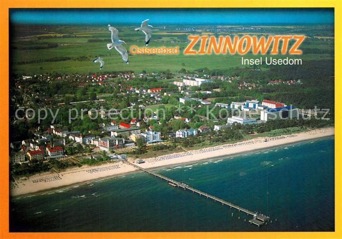 Zinnowitz Ostseebad Seebruecke Strand Hotels Ferienanlagen Fliegeraufnahme