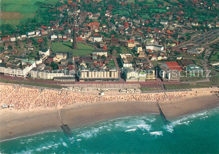 Borkum Strand und Ort Fliegeraufnahme