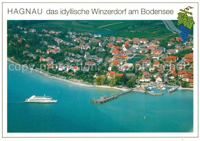 Hagnau Bodensee Winzerdorf Hafen Faehre Fliegeraufnahme