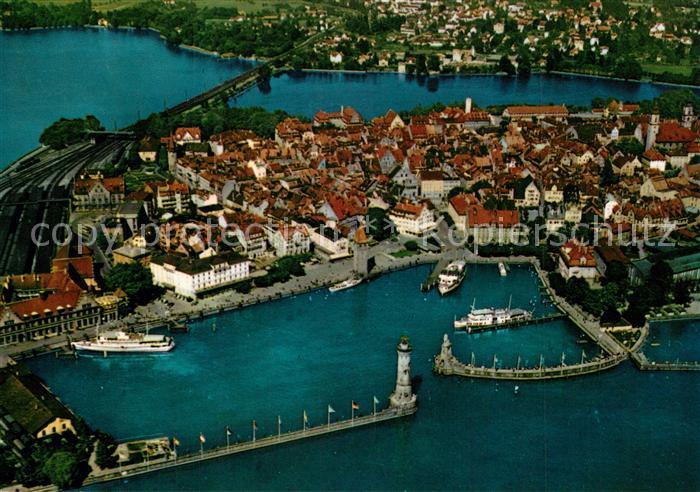 Lindau Bodensee Hafen Halbinsel Fliegeraufnahme