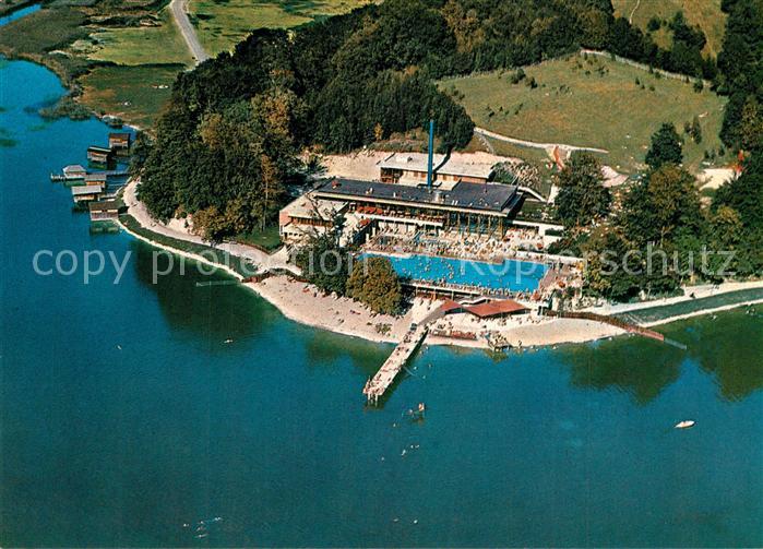 Kochel See Trimini am Kochelsee Hotel Restaurant Freibad Strand Fliegeraufnahme