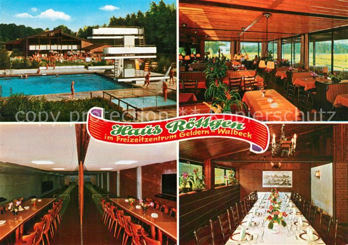 Walbeck Rheinland Haus Roettgen im Freizeitzentrum Restaurant Kegelbahn Freibad