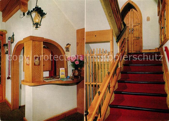 GARMISCH-PARTENKIRCHEN Bayern Gaestehaus Hohenzollern Rezeption Treppenaufgang