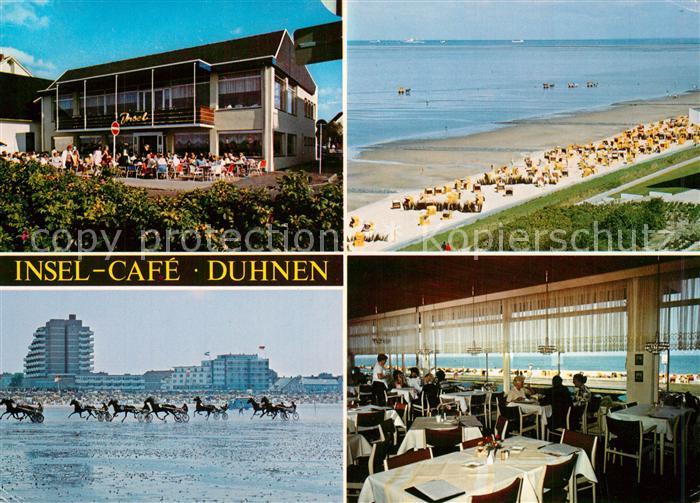 Duhnen Nordsee Insel Cafe Strand Pferderennen im Watt