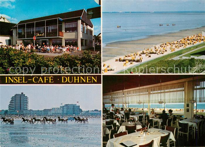 Duhnen Nordsee Insel Cafe Strand Pferderennen im Watt