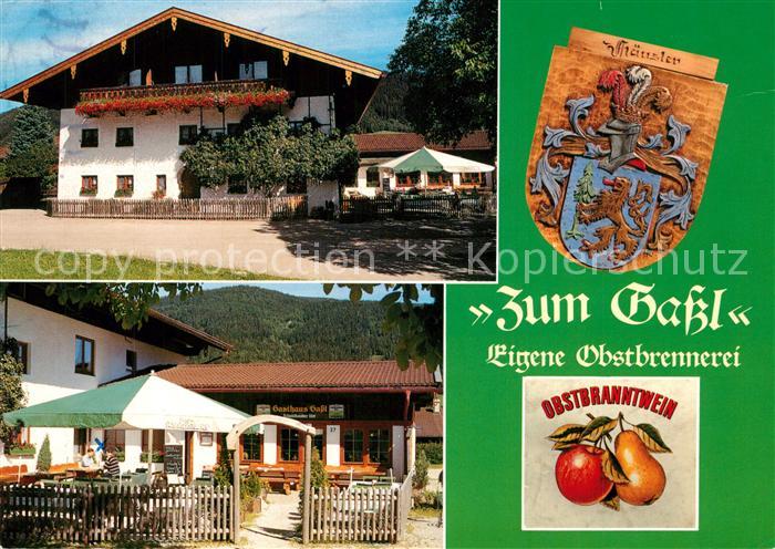 Inzell Gasthaus Zum Gassl Obstbranntwein Wappen