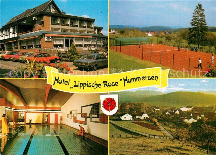 Hummersen Hotel Restaurant Lippische Rose Hallenbad Tennisplatz Landschaftspanor
