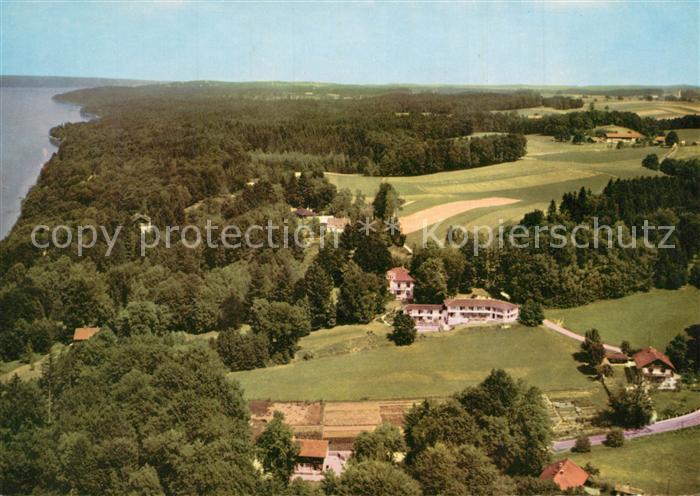 Ambach Starnbergersee Kurheime Waldschloessl und Riviera Fliegeraufnahme