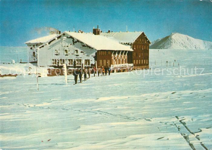 Krkonose Blick von den Lucni bouda zur Snezka