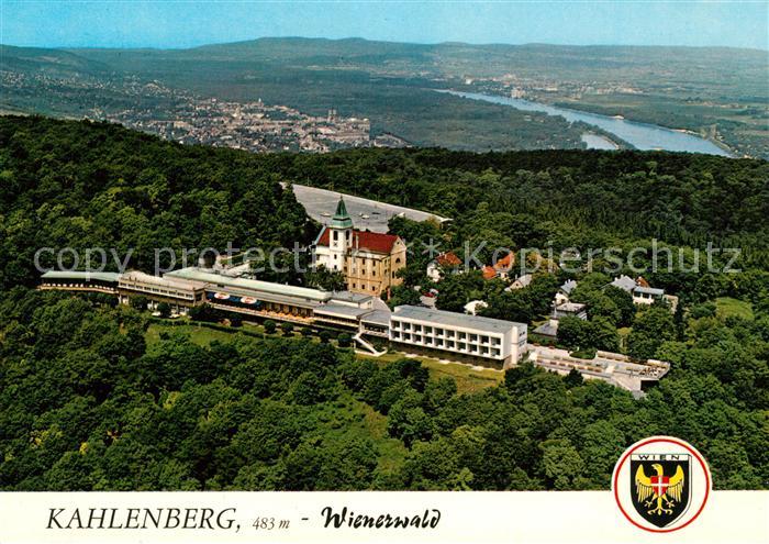 Kahlenberg Wien Fliegeraufnahme mit Klosterneuburg und Donau