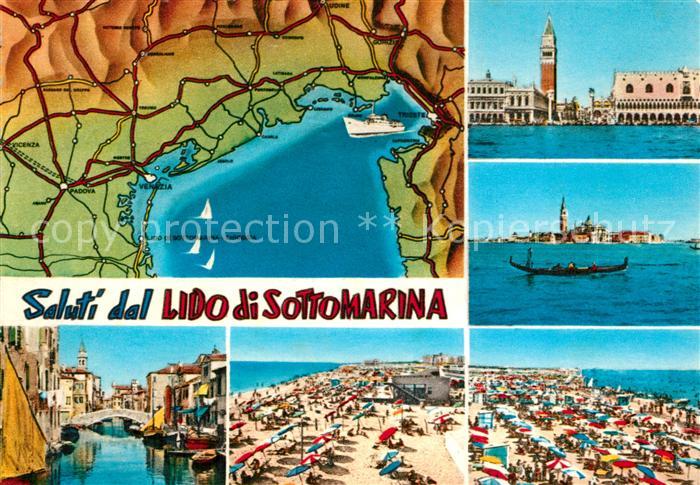 Lido di Sottomarina Teilansicht Gondel Bruecke Strandpartien