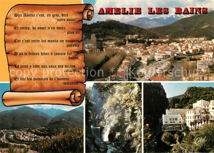Amelie-les-Bains-Palalda Vues generales de la ville traverse par le Tech Les gor