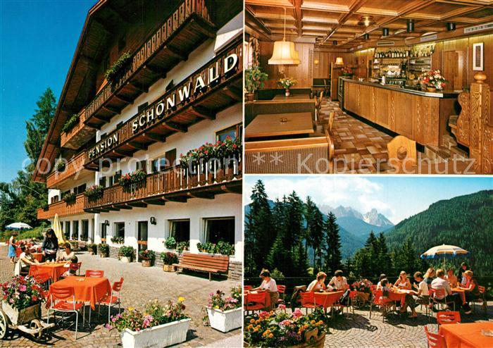 Welschnofen Pension Schoenwald Gastraum Terrasse