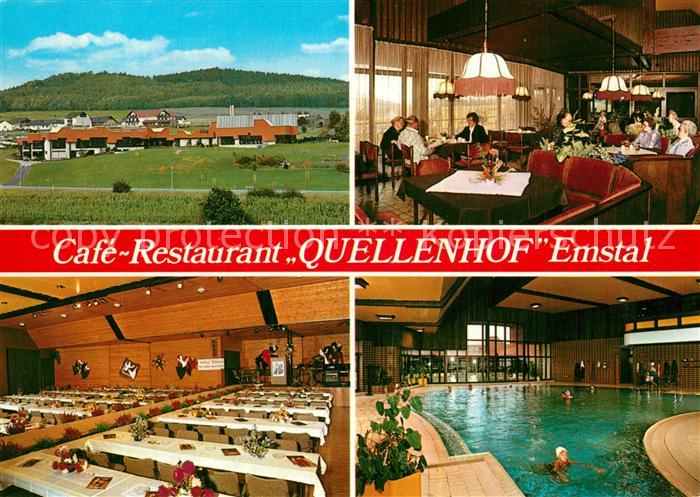 Sand Emstal Cafe Restaurant Quellenhof Gastraum Speisesaal Hallenbad