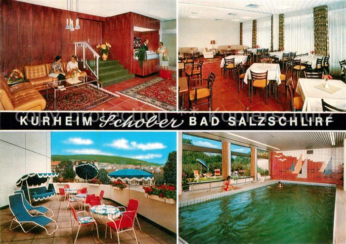 Bad Salzschlirf Kurheim Schober Speisesaal Terasse Hallenbad
