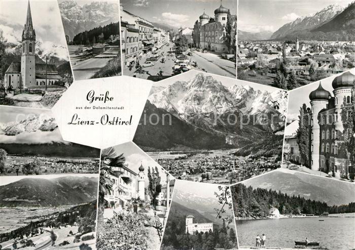 Lienz Tirol Teilansichten Kirche Schloss Alpenpanorama