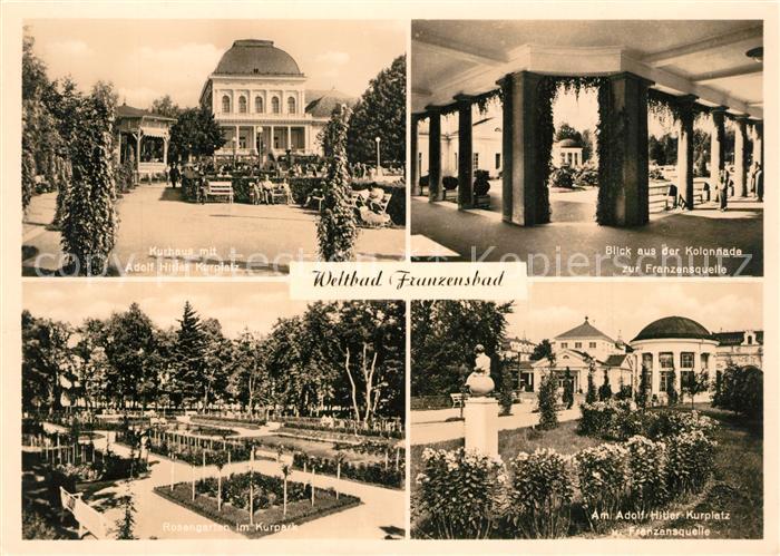 Franzensbad Boehmen Kurhaus Kurplatz Kolonnade Franzensquelle Kurpark