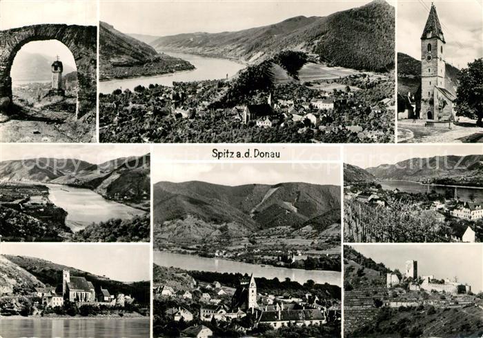Spitz Donau Felsenbruecke Kirche Donaupartien Panorama Schloss
