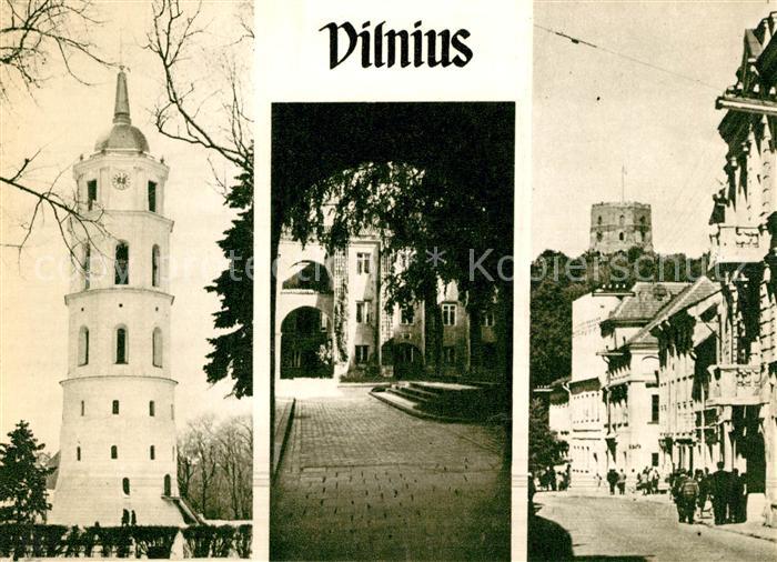 Vilnius Glockenturm am Gediminasplatz Hof der Universitaet Gorkistrasse