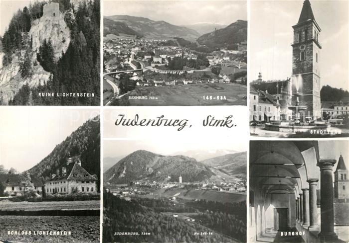 Judenburg Steiermark Ruine Lichtenstein Stadtblick Stadtturm Schloss Lichtenstei